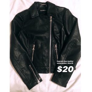 Express faux leather moto jacket